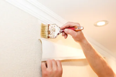 Pose de papier peint à Buziet — revêtements muraux et toiles de verre